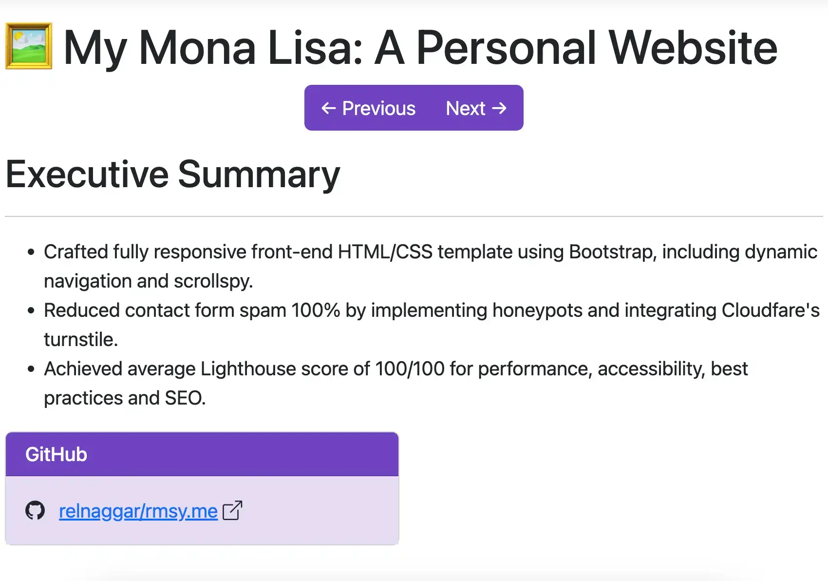 🖼 My Mona Lisa: A Personal Website